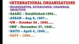 International Organisations and Headquarters l Chairman l Current Affairs 2024 l Gk Tricks l SSC l [upl. by Sybille]