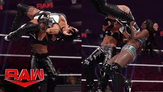 WWE 2K23  RAW  Hurt Business attacks Rhea Ripley and accepts her challenge for WrestleMania [upl. by Swayder617]