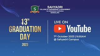 13th Graduation Day  Live Streaming  Sahyadri College of Engineering amp Management [upl. by Lorie]