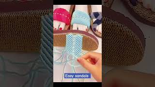 💯💯💯 weaving easy sandals  sandalet yapımı diy shorts short shortvideo [upl. by Anyale]