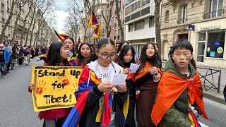 Tibetan Uprising day in France 🇫🇷 tibetan paris china chinese chinanews [upl. by Columbus]