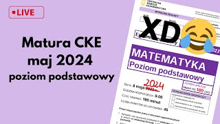 Matura MAJ 2024 matematyka podstawowa  rozwiązania  LIVE [upl. by Yelssew736]