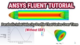 ANSYS Fluent Tutorial  Parabolic Inlet Velocity Profile That Varies Over Time  Without UDF  CFD [upl. by Ludeman]