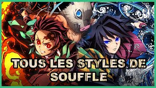 Les 14 styles de Souffle et leurs mouvements expliqués  Demon Slayer [upl. by Aniham]