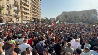 Egyptians rally at iconic Tahrir Square for Palestinians  AFP [upl. by Ahseka]