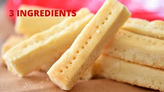 3Ingredient Shortbread Cookies Recipe  Easy Shortbread Cookies [upl. by Hamburger]