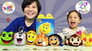 8 Emoji Movie Happy Meal Toys Review  Lucas World 😊 [upl. by Buckingham]