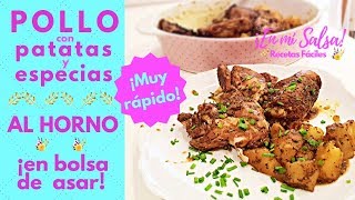 Pollo al horno con patatas y especias en bolsa de asar [upl. by Clorinde882]