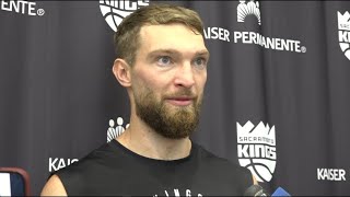 Domantas Sabonis Sacramento Kings practice interview [upl. by Neened398]