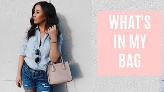 Whats In My Michael Kors Mercer Bag  Review [upl. by Enecnarf]