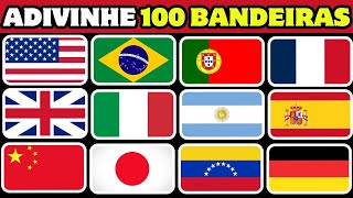 ADIVINHE 100 BANDEIRAS EM 3 SEGUNDOS  Fácil Médio Difícil Impossível  quiz ondaquiz [upl. by Barrie]