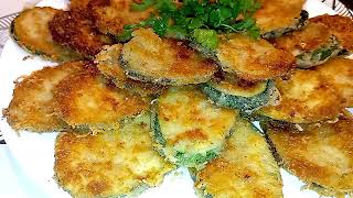 Ломтики цуккини в сырной панировке😘Cheese  crusted zucchini slices 😋 [upl. by Kappenne328]