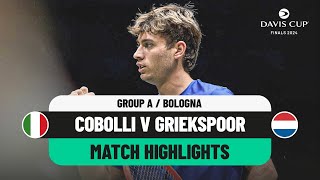 Cobolli v Griekspoor Highlights  Italy v Netherlands Davis Cup 2024 Finals Group Stage [upl. by Inobe]