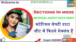 MSDS Section how many section are in MSDS MSDS MSDS CHEMICAL SAFETY [upl. by Chaffinch]