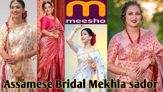 Meesho Bridal wearParty wear Mekhela Chador HaulMeesho Mekhla Sador Haulaxomiyafashionhaul [upl. by Nicolai511]