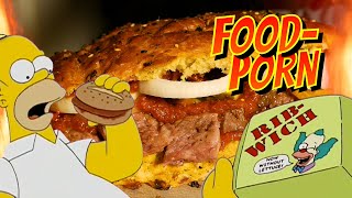 SIMPSONS BBQ FOOD 🥩 Homers Ribwich 😱😱😱  Die Grillshow 433 BBQ Grillshow Superbowl [upl. by Jania255]