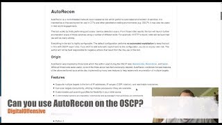 Can you use AutoRecon on the OSCP [upl. by Odlanyer]