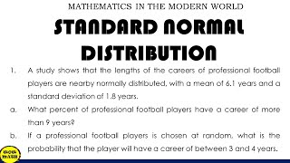 STANDARD NORMAL DISTRIBUTION [upl. by Slyke]