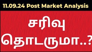 110924  இறக்கம் ஆரம்பமா  postmarketreport NIFTYLEVELS trading tradingstrategy [upl. by Merriott]