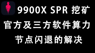 9900X SPR 挖矿算力，全节点闪退的解决，三方软件tnn配置  CPU超频算力  CPU MINING  RandomX QUBIC HASHRATE [upl. by Ridglea]