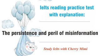 Ielts reading practice test with explanation The persistence and peril of misinformation [upl. by Waxman]