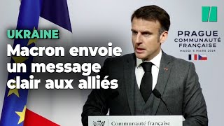 Depuis Prague Macron demande aux alliés de lUkraine de quotne pas être lâchesquot [upl. by Inkster]