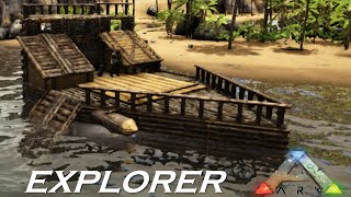 Ark Pirate Ship Explorer  How to build pirate ship raft base for Ark [upl. by Tyika]