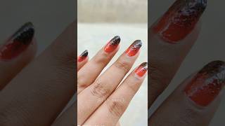 Ombre nails at home ❤️🖤nailart youtubeshorts shorts [upl. by Einnel120]