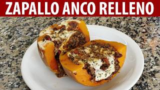 Cómo hacer zapallo anco relleno al horno con queso y carne [upl. by Aynor91]