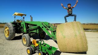 Hudson runs the farm for a day  Tractors for kids [upl. by Ecirehs]