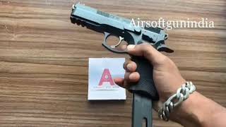 ASG CZ 75 SP01 SHADOW CO2 BLOWBACK STEEL BB PISTOL By Airsoft Gun India [upl. by Ahset]