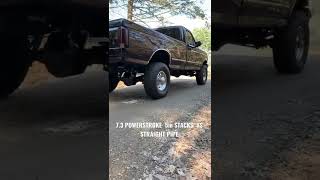 73 POWERSTROKE 5in STACKS vs STRAIGHT PIPE [upl. by Aicemed]