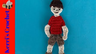 Crochet Boy Tutorial – Crochet Applique Tutorial [upl. by Maice]