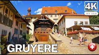 Gruyères Switzerland 4K A Charming village in a PicturePerfect landscape 4K  walking tour🇨🇭 [upl. by Juditha]