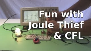 Fun with Joule Thief Powering a Compact Fluorescent Light [upl. by Merlina517]