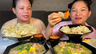 दशै मौका छोपी रोज्ने हैन् त Taptap sendVeg mix गरेर रसिलो खसीको momo अनि खुट्टीको mix Soup [upl. by Yentrok506]