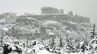 Schnee auf der Akropolis  Winterzauber in Athen  AFP [upl. by Fedirko]