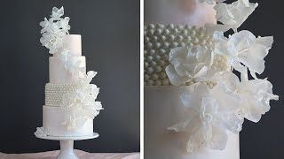 Wafer Paper Flowers  Wedding Cake Design  Florea Cakes  Cake Decorating Tutorial [upl. by Bugbee351]