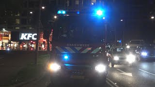 Brandweer Schiedam TS9234  Officier van Dienst OVD9192 met spoed naar een Gaslucht in Rotterdam [upl. by Ahsihat]