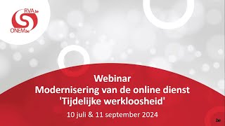 Webinar vernieuwde onlinedienst Tijdelijke werkloosheid  110924 [upl. by Lutim]