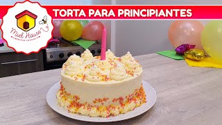 TORTA DE CUMPLEAÑOS económica para principiantes BIZCOCHUELO ESPONJOSO [upl. by Cornwall347]