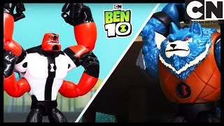 Ben 10 Toy Play  Four Arms Battle Recreation  Cartoon Network [upl. by Acirahs]