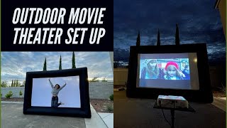 🎥🍿HOW TO SET UP YOUR BACKYARD OUTDOOR MOVIE NIGHT inflatable screen  projector [upl. by Lamek]