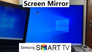 How To Wirelessly Screen Mirror Laptop Screen To Samsung Smart TV [upl. by Auqeenahs]