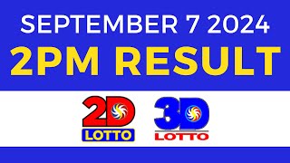 2pm Lotto Result Today September 7 2024  PCSO Swertres Ez2 [upl. by Khano]