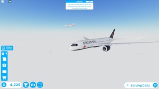 Playing cabin crew sim On Roblox Flying on An A321 From New York City To Paris [upl. by Jonme]