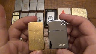 My Zippo Slim Collection amp How To Date The Old OnesSMALL ZIPPO LIGHTERS [upl. by Eejan]