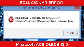 microsoftaceoledb120 provider is not registered on the local machine vbnet [upl. by Shaffert615]