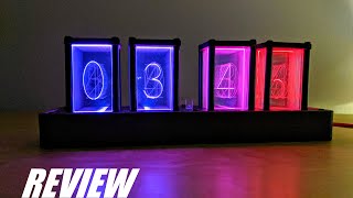 REVIEW ClocTeck LED Nixie Tube Clock  WiFi Digital Desk Clock  Cool Retro Design [upl. by Augusto911]