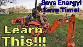 The Best Trenching Tip Ever  Beginners How To Dig With Your Kubota BX23S TLB  Backhoe Push [upl. by Irmine]